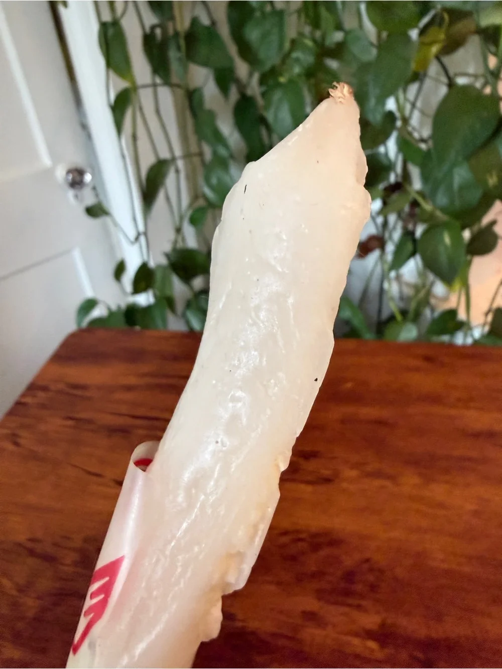 Holy Baptism White Ceremony Candle vintage used